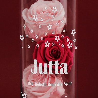 Personalisierbare Vase mit Gravur - Vorname