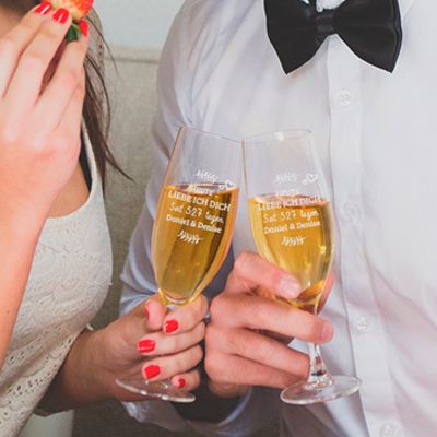 Personalisierbare Sektgläser - Ich liebe dich seit ...