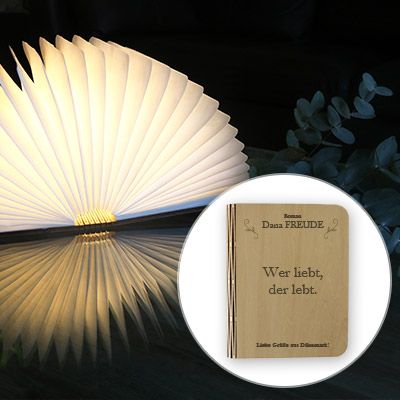 Personalisierbare Buchlampe - Bucheinband