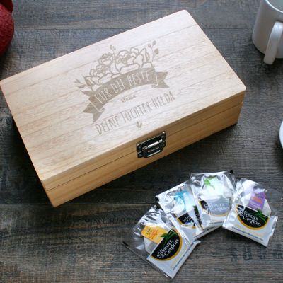 Personalisierbare Teebox - Blumen Mama
