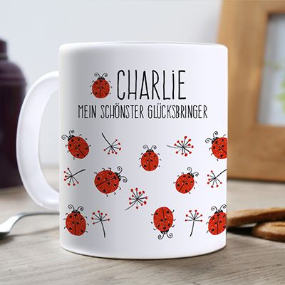 Personalisierte Tasse - Marienkäfer Glücksbringer