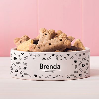 Personalisierbarer Fressnapf für Hunde - Pfoten & Knochen