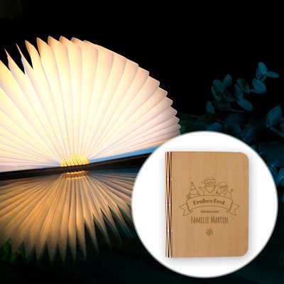 Personalisierbare Buch-Lampe - Frohes Fest