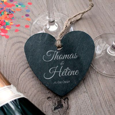 Herz Anhänger Schiefer Hochzeit