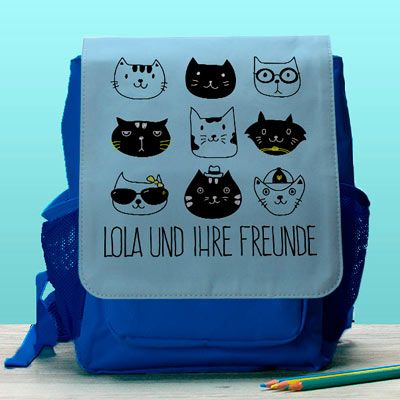 Rucksack Katzen marineblau