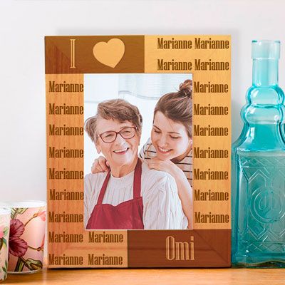 Gravierter Bilderrahmen I Love Oma