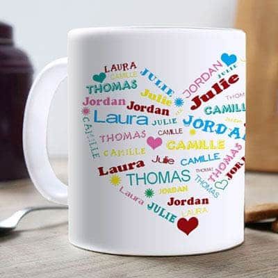 Personalisierte Tasse - Herz Familie