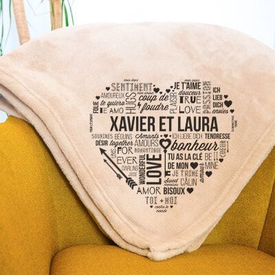 Personalisierbares Maxi Plaid - Liebesbotschaft