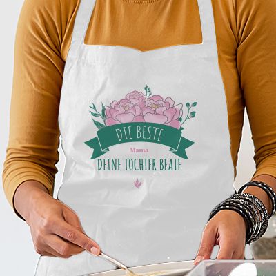 Personalisierte Kochschürze - Kollektion Blumen Mama