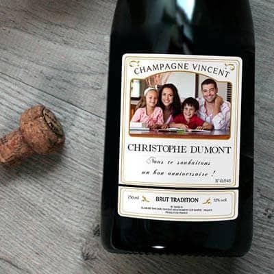 Champagner-Flasche mit Foto