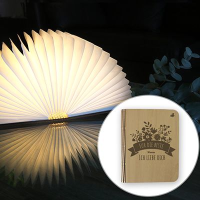 Personalisierbare Buchlampe - Blumen Mama