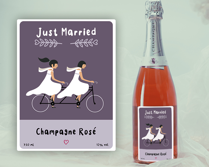 Bild 5 des Produkts Rosé-Champagner Just Married und DUO personalisierbare Sektgläser Vorname anzeigen