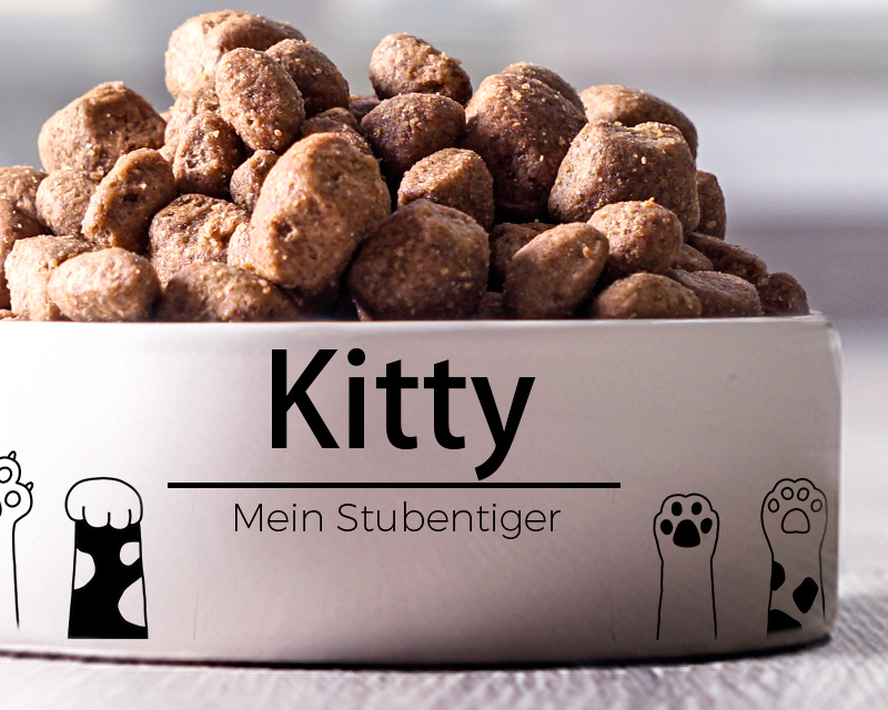 Personalisierbarer Fressnapf für Katzen - Katzenpfoten