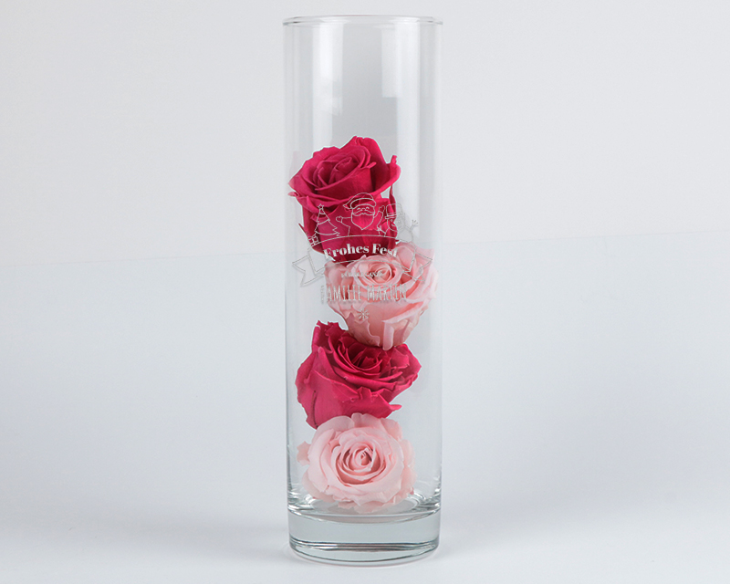 Bild 3 des Produkts Personalisierbare Vase mit Gravur - Frohes Fest anzeigen