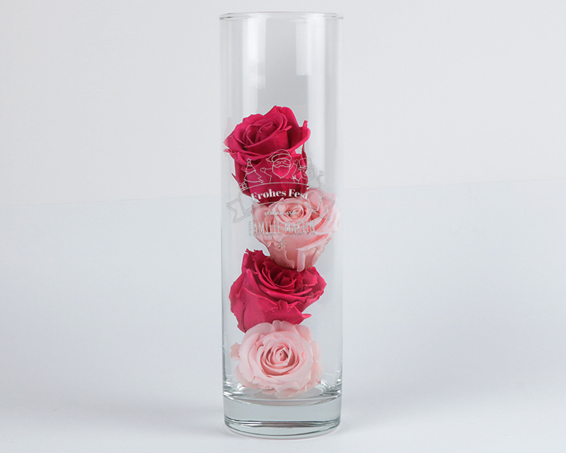 Personalisierbare Vase mit Gravur - Frohes Fest