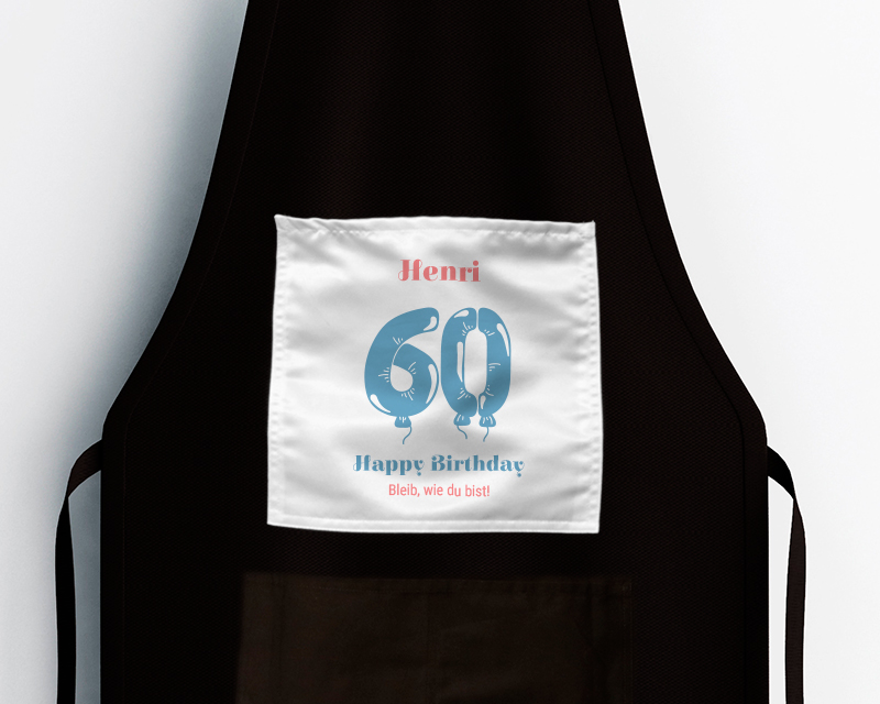 Bild 3 des Produkts Personalisierbare Kochschürze schwarz - Kollektion Geburtstags-Luftballons anzeigen
