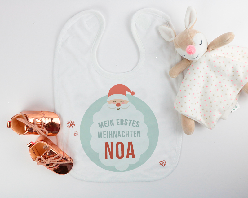 Personalisierbares Baby-Lätzchen - Erstes Weihnachtsfest