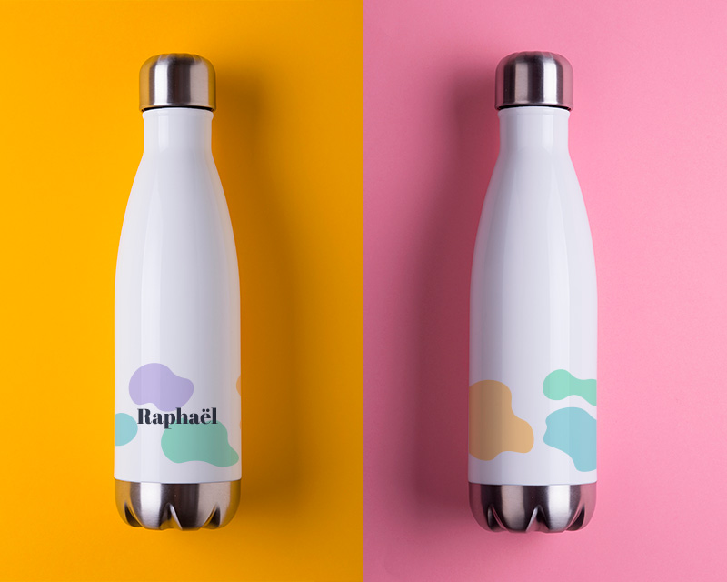Personalisierbare Isolierflasche aus Edelstahl - Farbklecks
