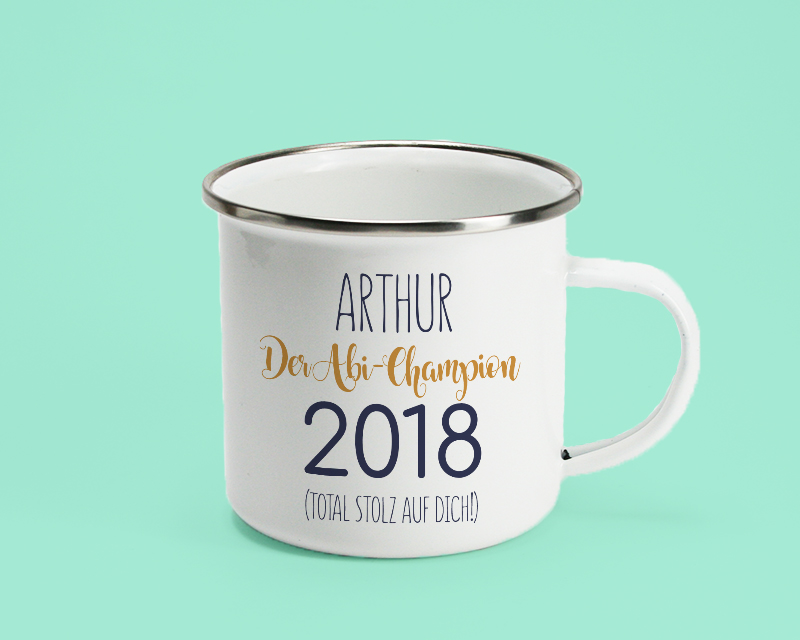 Personalisierte Emaille-Tasse - Absolvent