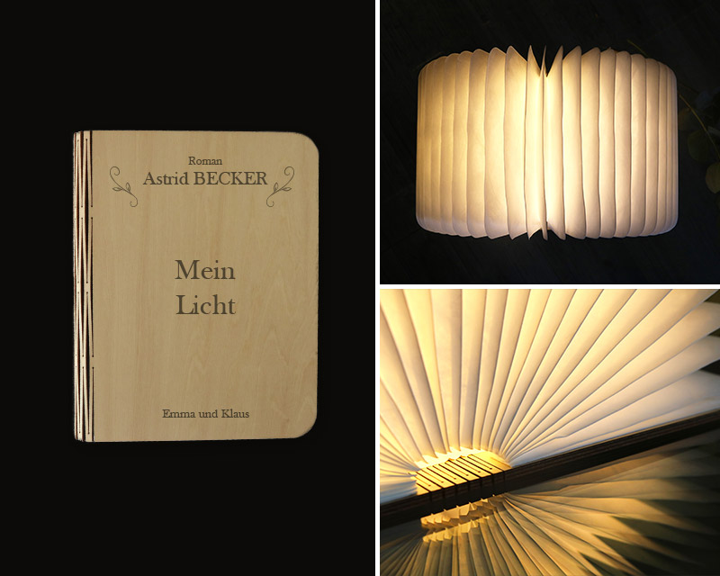 Personalisierbare Buchlampe - Bucheinband