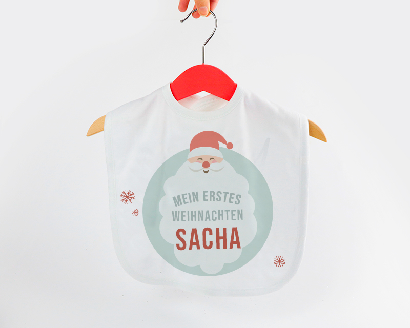 Personalisierbares Baby-Lätzchen - Erstes Weihnachtsfest