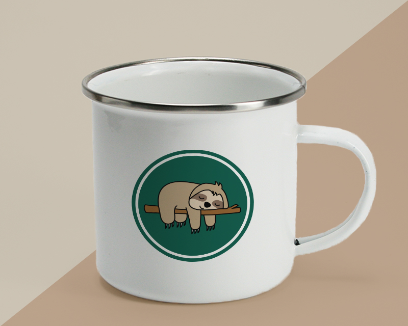 Personalisierte Emaille-Tasse - Faultier