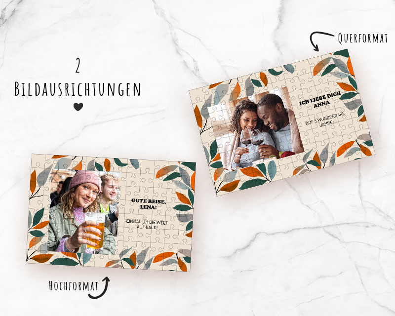 Personalisiertes Puzzle Foto und Text - 96 Teile