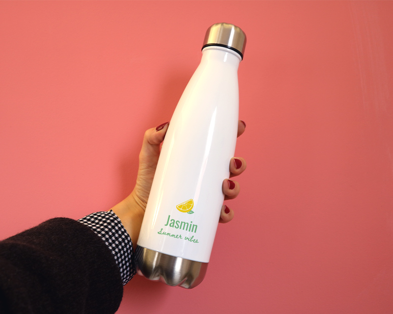 Bild 1 des Produkts Personalisierbare Isolierflasche aus Edelstahl - Zitrone anzeigen
