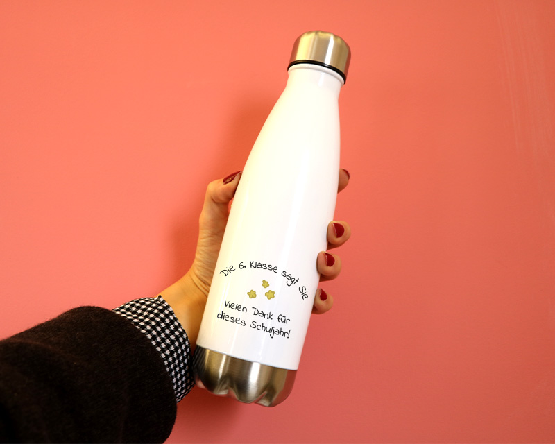 Bild 4 des Produkts Personalisierbare Isolierflasche aus Edelstahl - Danke-Kollektion anzeigen