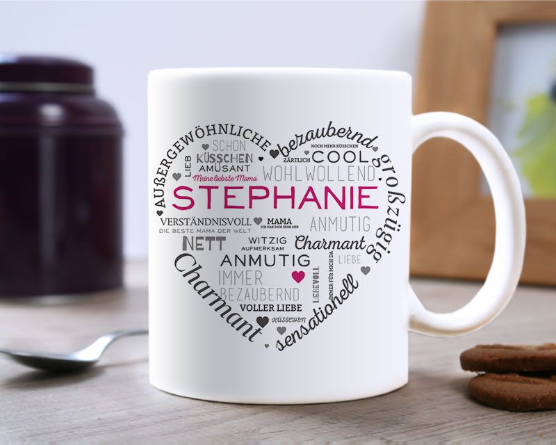 Personalisierte Foto-Tasse - Liebe Worte für Mama