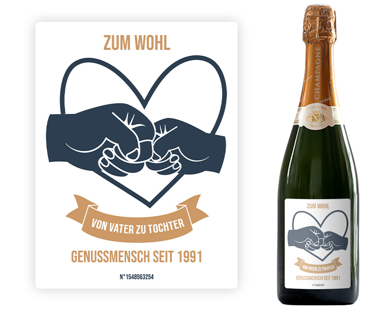 Personalisierbarer Champagner - Von Vater zu Sohn - Tochter