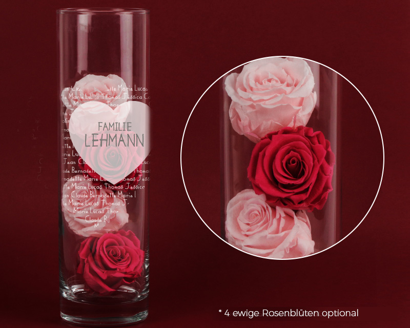Bild 4 des Produkts Personalisierbare Vase mit Gravur - Familie anzeigen