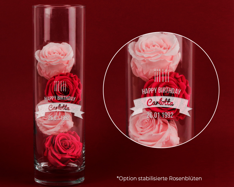 Bild 1 des Produkts Personalisierbare Vase mit Gravur - Kollektion Geburtstagskerzen anzeigen
