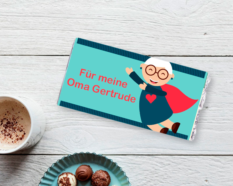 Personalisierbare Tafel Schokolade - Super Oma