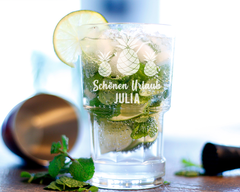 Personalisierbares Mojito-Glas - Sommer-Kollektion Ananas