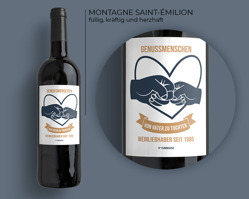 Bild 2 des Produkts Personalisierbare Bordeaux-Weinflaschen - Von Vater zu Sohn - Tochter anzeigen