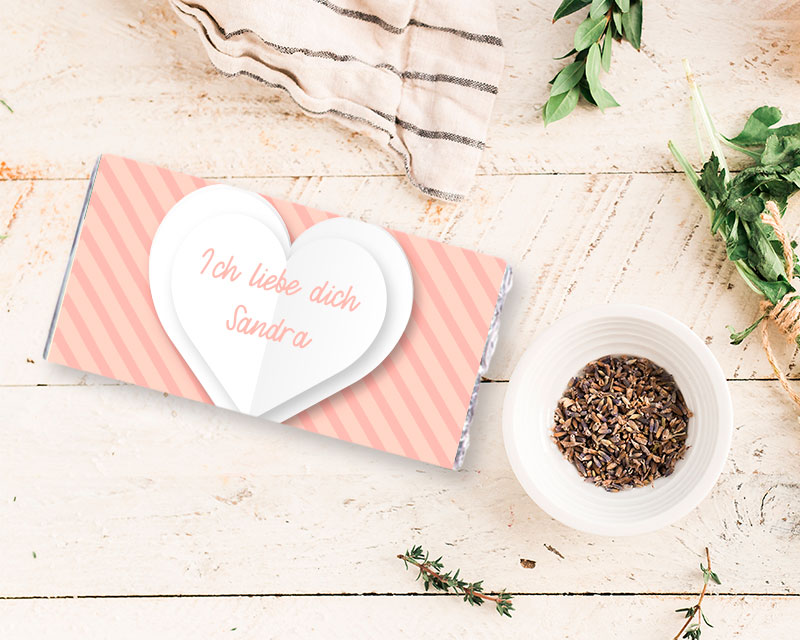 Personalisierbare Tafel Schokolade - Herzens