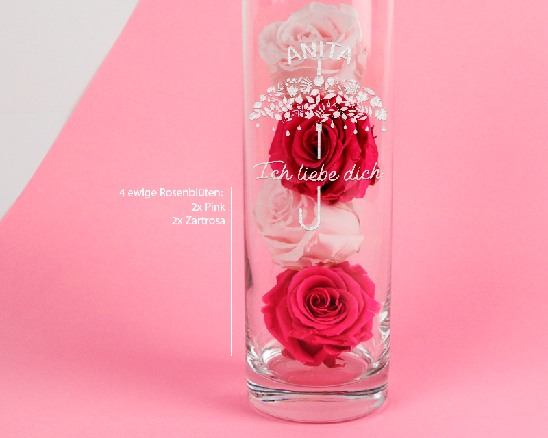 Bild 2 des Produkts Personalisierbare Vase mit Gravur - Ich liebe dich anzeigen