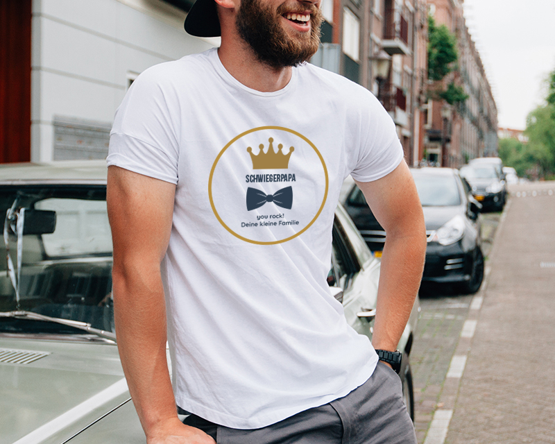 Personalisierbares T-Shirt für Männer weiß - Papa Royal
