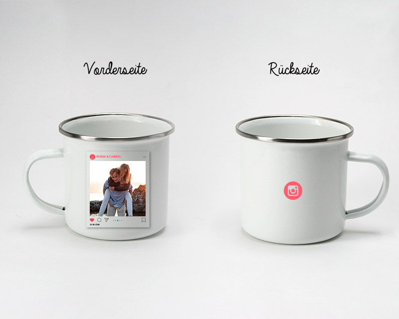 Personalisierbare Emaille-Tasse - Instamoment