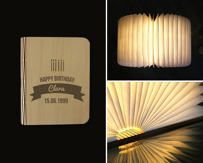 Bild 4 des Produkts Personalisierbare Buch-Lampe - Kollektion Geburtstagskerzen anzeigen