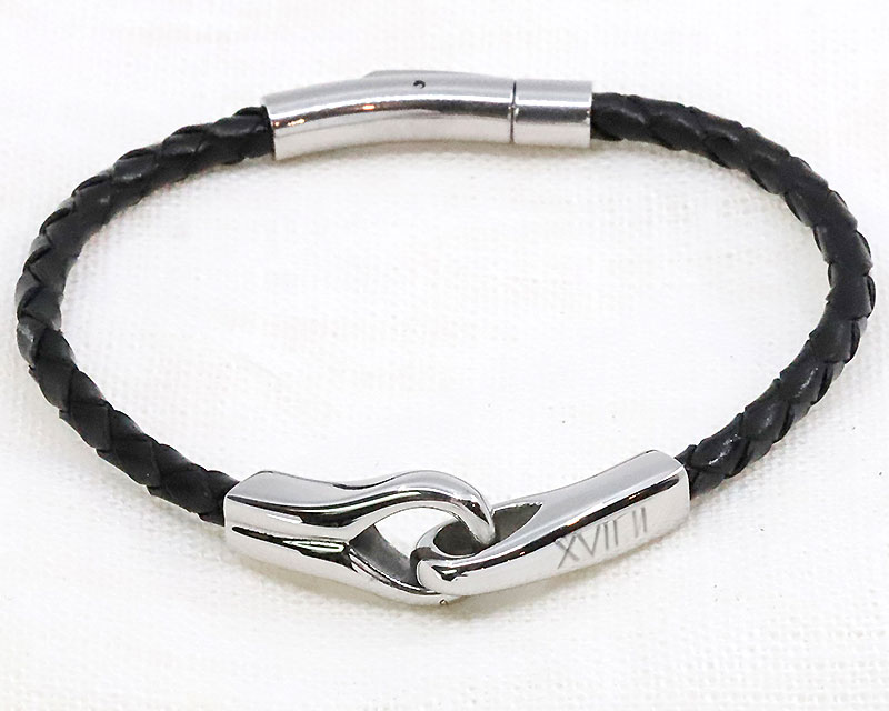 Handschellen-Armband aus Leder und Stahl