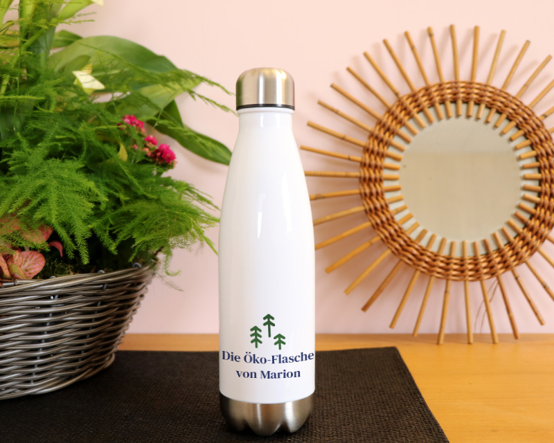 Personalisierbare Isolierflasche aus Edelstahl - Baum