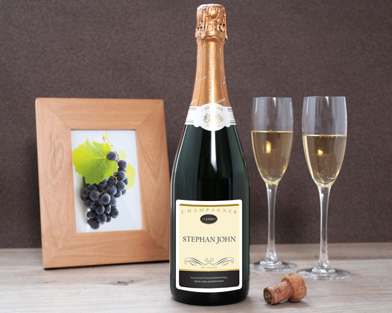 Personalisierter Champagner Geburtstag Klassisch