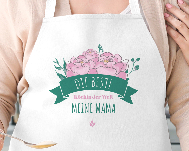 Personalisierte Kochschürze - Kollektion Blumen Mama