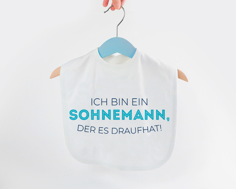 Personalisierbares Baby Lätzchen - Kollektion 'Ich hab's drauf' - Modell Blau