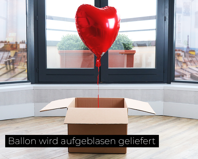 DUO Heliumballon in Herzform und 2 personalisierbare Sektgläser - LOVE