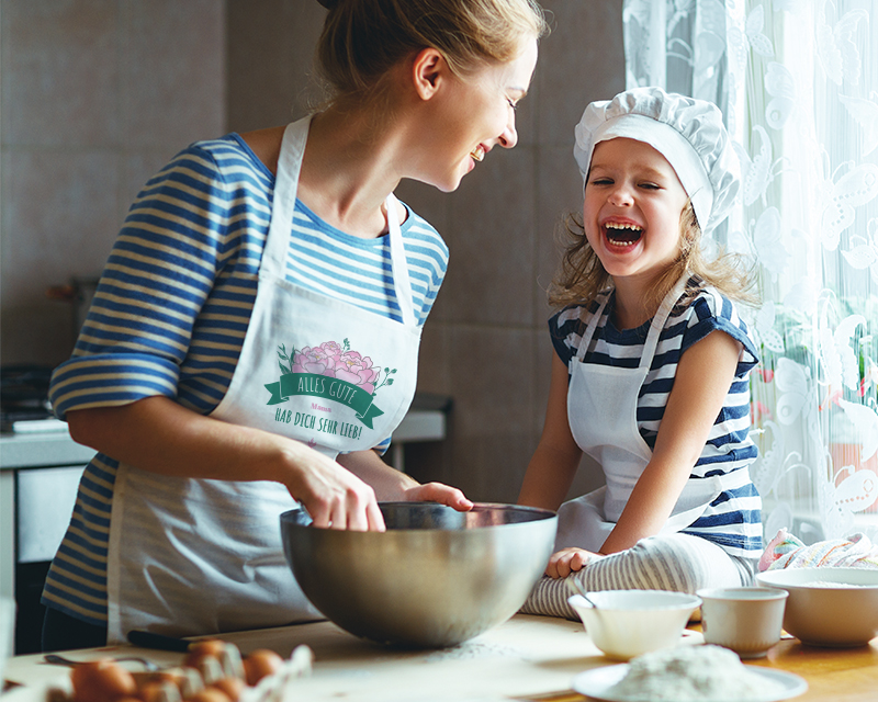 Personalisierte Kochschürze - Kollektion Blumen Mama