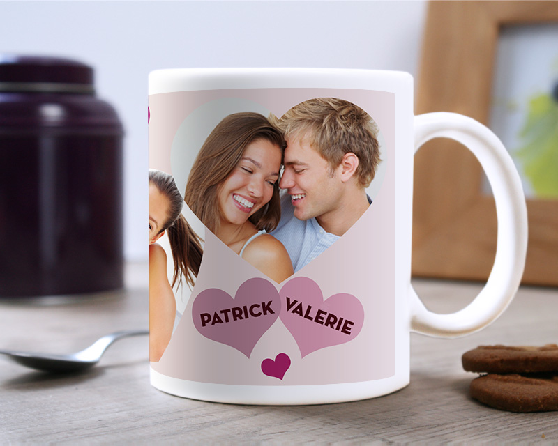 Personalisierte Foto-Tasse - Herzen