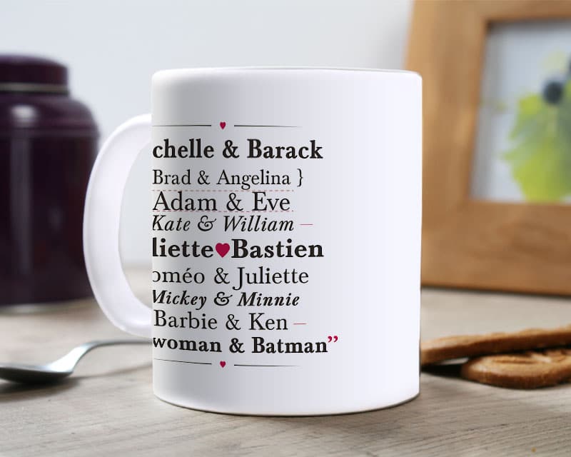 Personalisierte Tasse - Berühmte Liebespaare